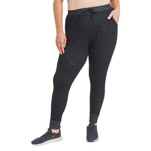Mono B womens drawstring hacci sweatpants joggers black size 2XL